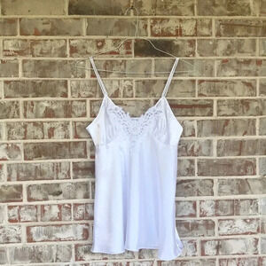 Cinema Etoile White Lace Satin Chemise